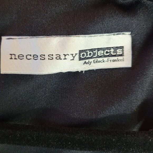 80s Necessary Objects Flapper Dress S Black Midi Lace Overlay Scallop Fringe Hem - Picture 10 of 10